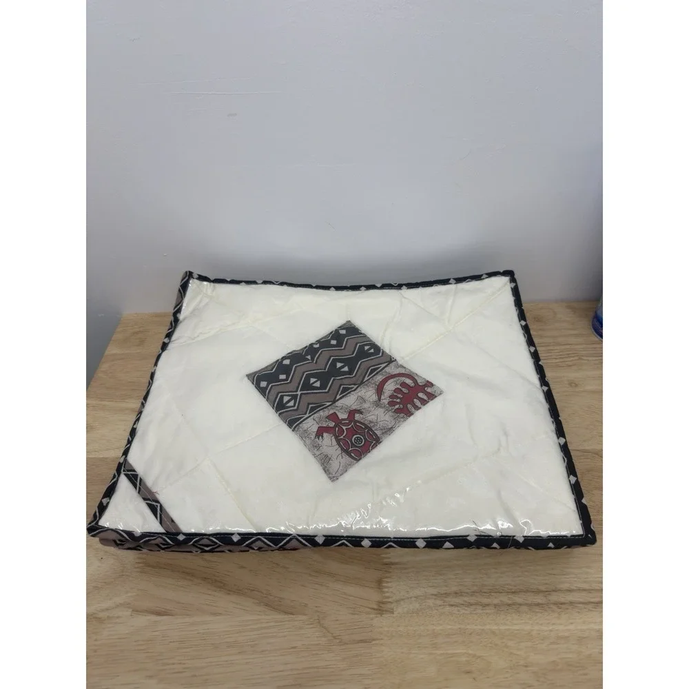 African Print Set/Six Placemats And Casserole Holder Quilted Plastic Cover‎ #50